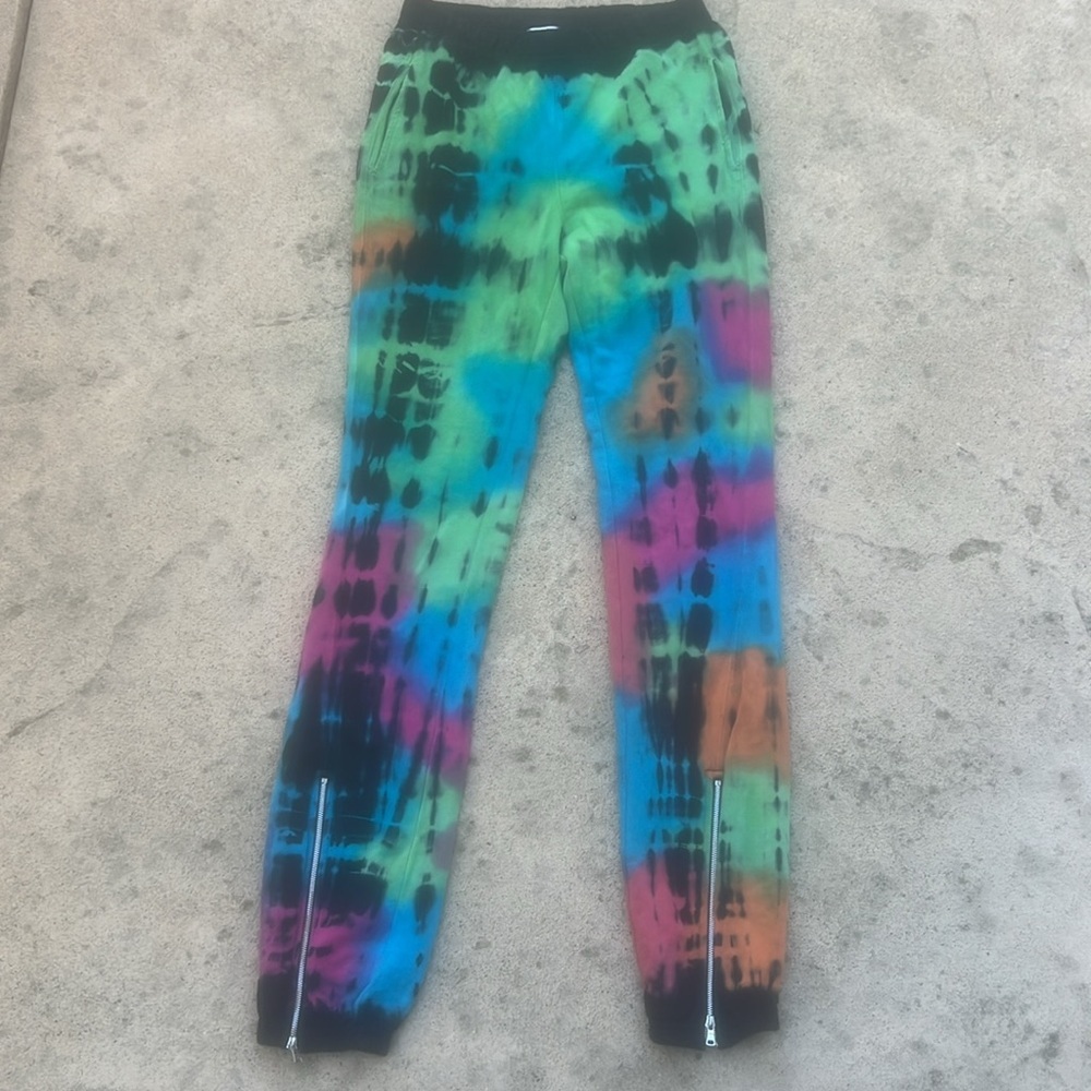 Cotton Citizen Tie Dye Zip Leg Cotton Joggers Women's Size S